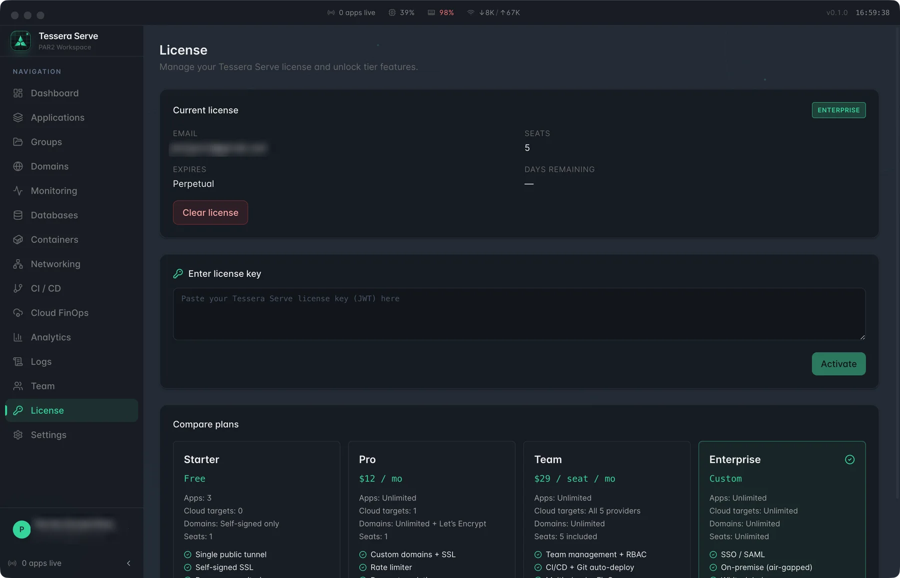 Tessera Serve — License