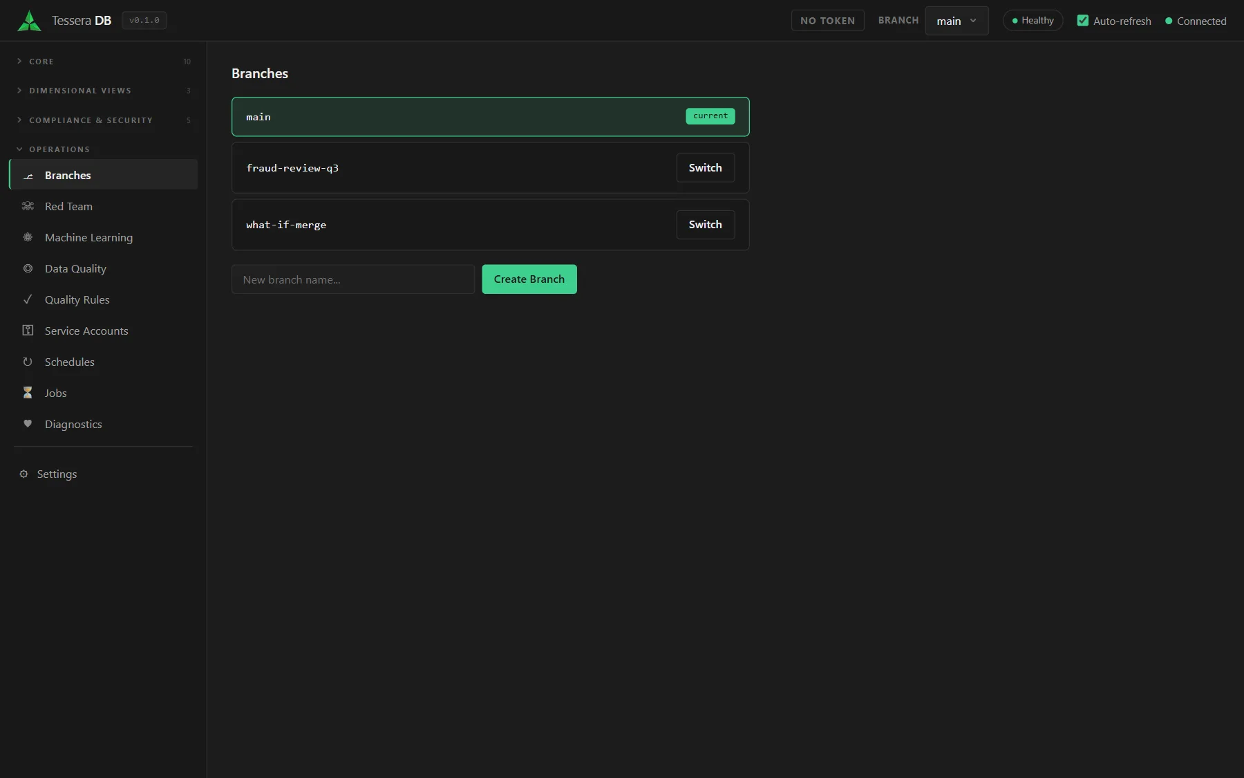 Tessera DB — Branches