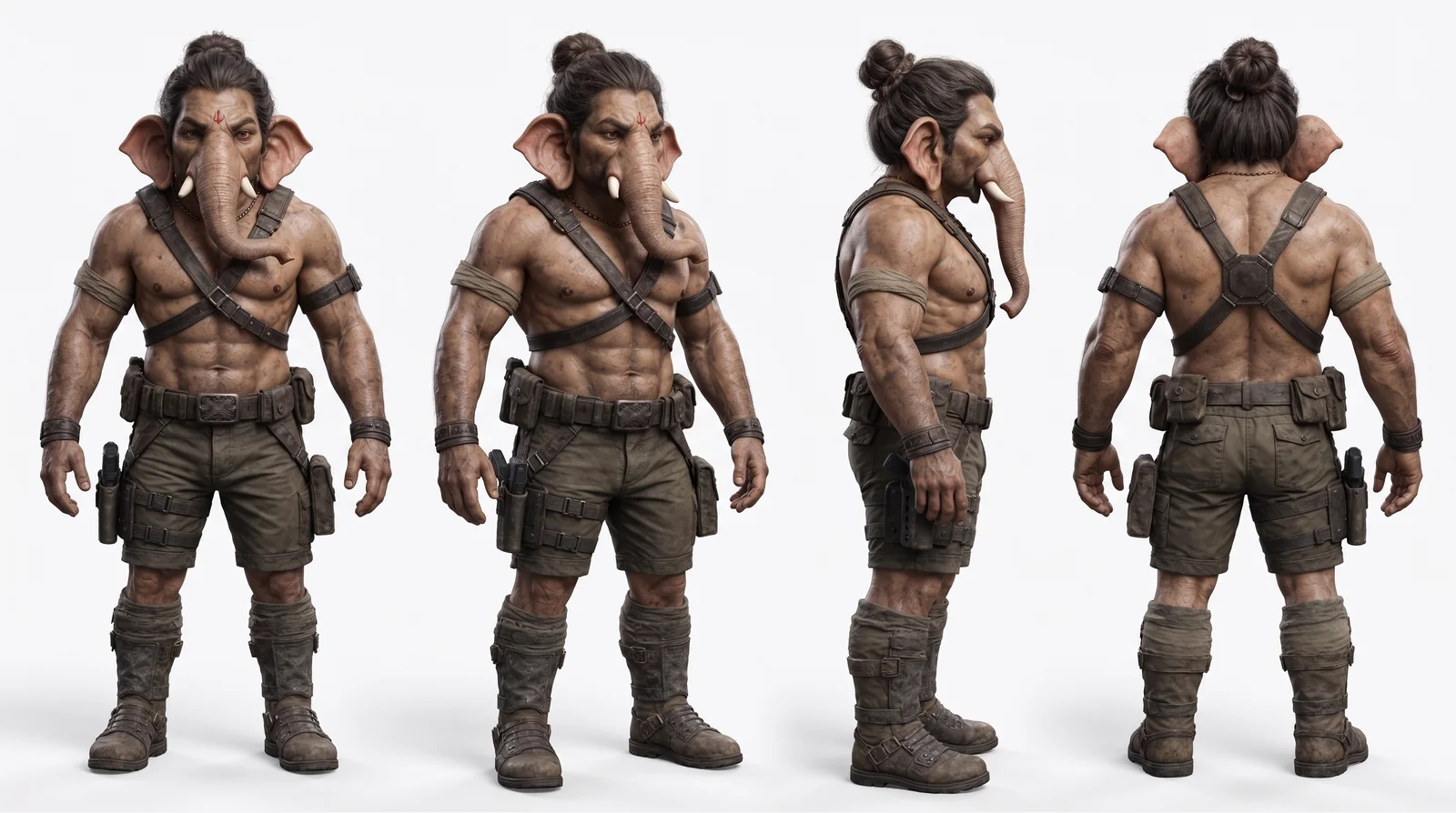 Ganapathi — Character Sheets to a 4K Film — P1 · Ganapathi — turnaround, plain ground